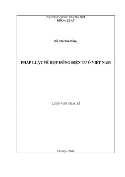 Luận văn PHáp luật về hợp đồng điện tử ở Việt Nam