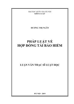 Luận văn Pháp luật về hợp đồng tái bảo hiểm