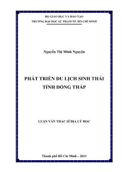 Luận văn Phát triển du lịch sinh thái tỉnh Đồng Tháp