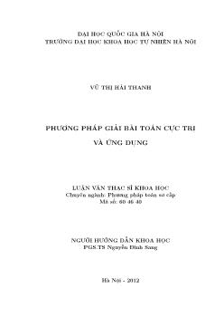 Luận văn Phương pháp giải bài toán cực trị và ứng dụng