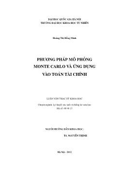 Luận văn Phương pháp mô phỏng monte carlo và ứng dụng vào toán tài chính