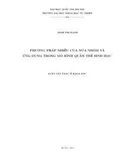 Luận văn Phương pháp nhiễu của nửa nhóm và ứng dụng trong mô hình quần thể sinh học