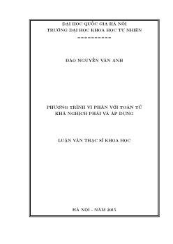 Luận văn Phương trình vi phân với toán tử khả nghịch phải và áp dụng