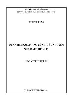 Luận văn Quan hệ ngoại giao của triều Nguyễn nửa đầu thế kỉ 19