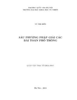 Luận văn Sáu phương pháp giải các bài toán phổ thông