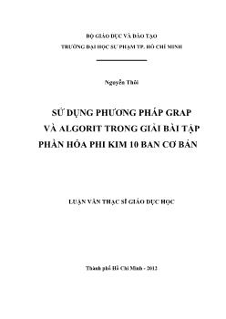 Luận văn Sử dụng phương pháp grap và algorit trong giải bài tập phần hóa phi kim 10 ban cơ bản