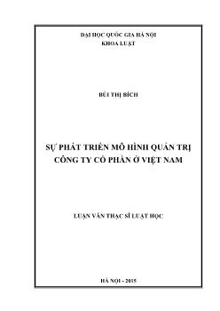Luận văn Sự phát triển mô hình quản trị công ty cổ phần ở Việt Nam