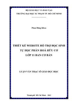 Luận văn Thiết kế website hỗ trợ học sinh tự học phần hoá hữu cơ lớp 11 ban cơ bản