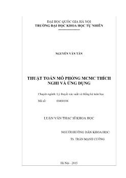 Luận văn Thuật toán mô phỏng MCMC thích nghi và ứng dụng