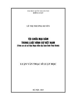 Luận văn Tội chứa mại dâm trong luởt hình sự Việt Nam