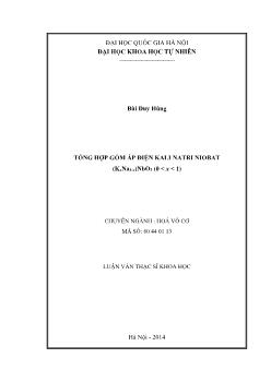 Luận văn Tổng hợp gốm áp điện kali natri niobat (kxna1 - X) Nbo3 (0 < x < 1)