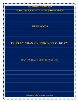 Luận văn Triết lý nhân sinh trong Tây du ký