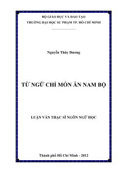 Luận văn Từ ngữ chỉ món ăn Nam Bộ