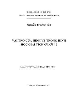 Luận văn Vai trò của hình vẽ trong hình học giải tích ở lớp 10