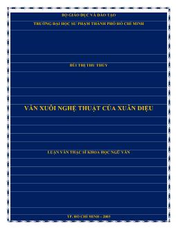 Luận văn Văn xuôi nghệ thuật của Xuân Diệu