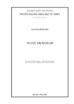 Luận văn Về cực trị hàm lồi