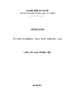 Luận văn Về một số không gian hàm thường gặp