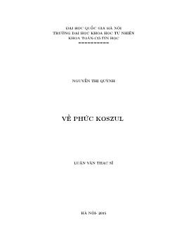 Luận văn Về phức koszul