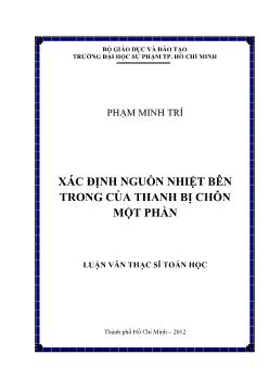 Luận văn Xác định nguồn nhiệt bên trong của thanh bị chôn một phần