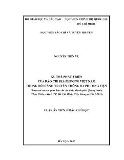 Luận văn Xu thế phát triển của báo chí địa phương Việt Nam trong bối cảnh truyền thông đa phương tiện