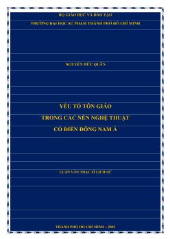 Luận văn Yếu tố tôn giáo trong các nền nghệ thuật cổ điển Đông Nam Á