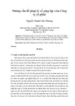 Những vấn đề pháp lý về sáng lập viên Công ty cổ phần