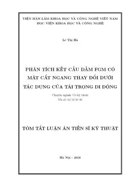 Phân tích kết cấu dầm fgm có mặt cắt ngang thay đổi dưới tác dụng của tải trọng di động