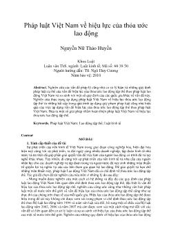 Pháp luật Việt Nam về hiệu lực của thỏa ước lao động