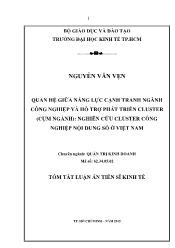 Quan hệ giữa năng lực cạnh tranh ngành công nghiệp và hỗ trợ phát triển cluster (cụm ngành): nghiên cứu cluster công nghiệp nội dung số ở Việt Nam