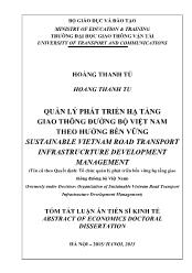 Quản lý phát triển hạ tầng giao thông đường bộ Việt Nam theo hướng bền vững (sustainable vietnam road transport infrastrucrture development management)