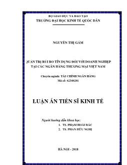 Quản trị rủi ro tín dụng đối với doanh nghiệp tại các ngân hàng thương mại Việt Nam