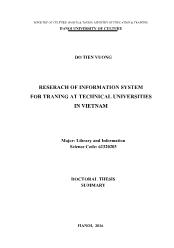 Reserach of information system for traning at technical universities in Vietnam