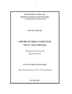 S - Bổ đè suy rộng và bài toán tối ưu toàn phương