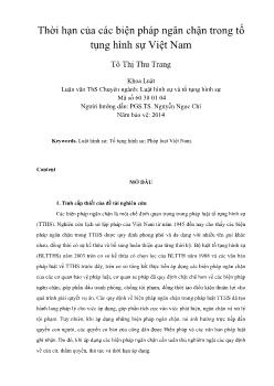 Thời hạn của các biện pháp ngăn chặn trong tố tụng hình sự Việt Nam