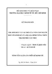 Thu hồi đất và vai trò của vốn con người đối với sinh kế của hộ gia đình nông thôn thành phố Cần Thơ