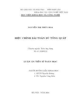 Toán ứng dụng - Hiệu chỉnh bài toán bù tổng quát