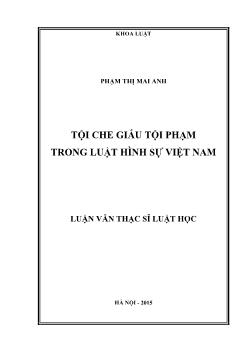 Tội che giấu tội phạm trong luật hình sự Việt Nam