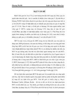 Xác định kiểu gen virus viêm gan C trong huyết thanh bệnh nhân viêm gan C bằng kỹ thuật sinh học phân tử RT - PCR