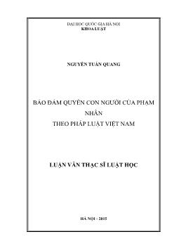 Bảo đảm quyền con người của phạm nhân theo pháp luật Việt Nam