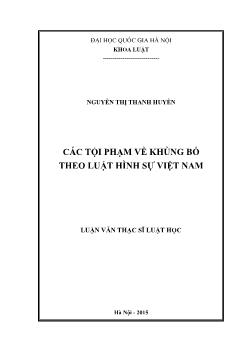 Các tội phạm về khủng bố theo luật hình sự Việt Nam