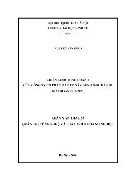 Chiến lược kinh doanh của công ty cổ phần đầu tư xây dựng gdc Hà nội giai đoạn 2016 - 2021