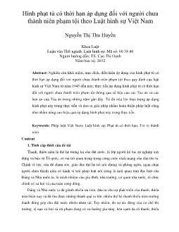 Hình phạt tù có thời hạn áp dụng đối với người chưa thành niên phạm tội theo luật hình sự Việt Nam