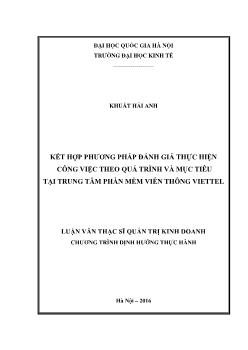 Kết hợp phương pháp đánh giá thực hiện công việc theo quá trình và mục tiêu tại trung tâm phần mềm viễn thông viettel