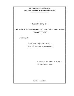 Luận văn Giải pháp hoàn thiện công tác thiết kế sản phẩm dịch vụ công ty CMC