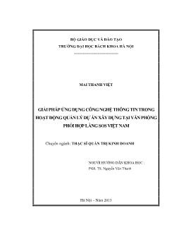 Luận văn Giải pháp ứng dụng công nghệ thông tin trong hoạt động quản lý dự án xây dựng tại văn phòng phối hợp làng SOS Việt Nam