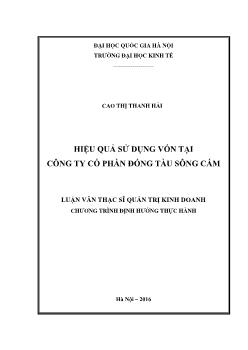 Luận văn Hiệu quả sử dụng vốn tại công ty cổ phần đóng tàu Sông Cấm