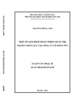 Luận văn Một số giải pháp hoàn thiện quản trị nguồn nhân lực tại công ty cổ phần FPT