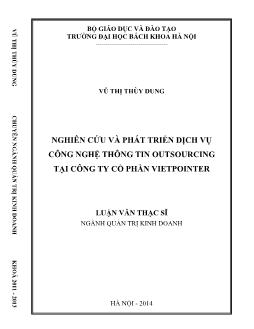 Luận văn Nghiên cứu và phát triển dịch vụ công nghệ thông tin outsourcing tại công ty cổ phần Vietpointer