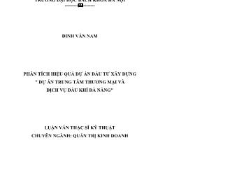 Luận văn Phân tích hiệu quả dự án đầu tư xây dựng 