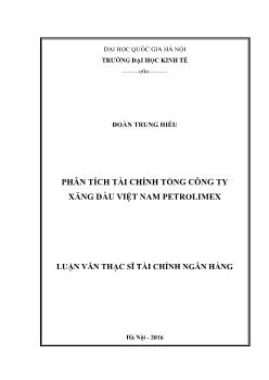 Luận văn Phân tích tài chính tổng công ty xăng dầu Việt Nam petrolimex